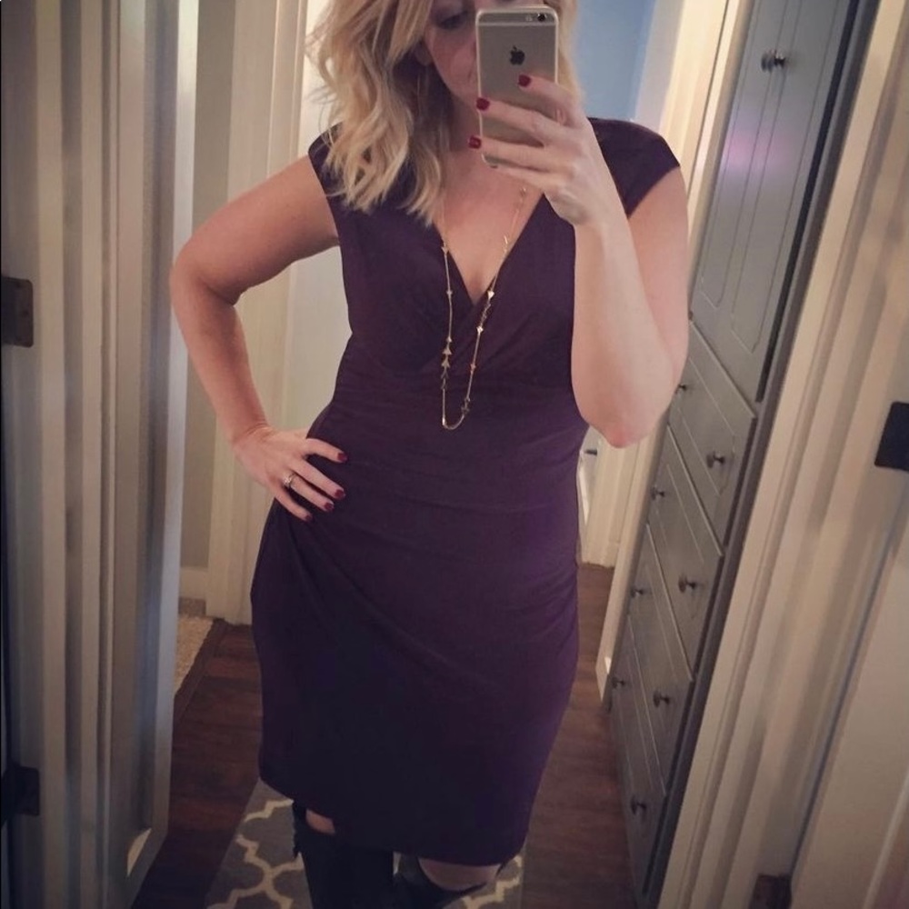 Lauren Ralph Lauren Jersey Dress - Plum size 10